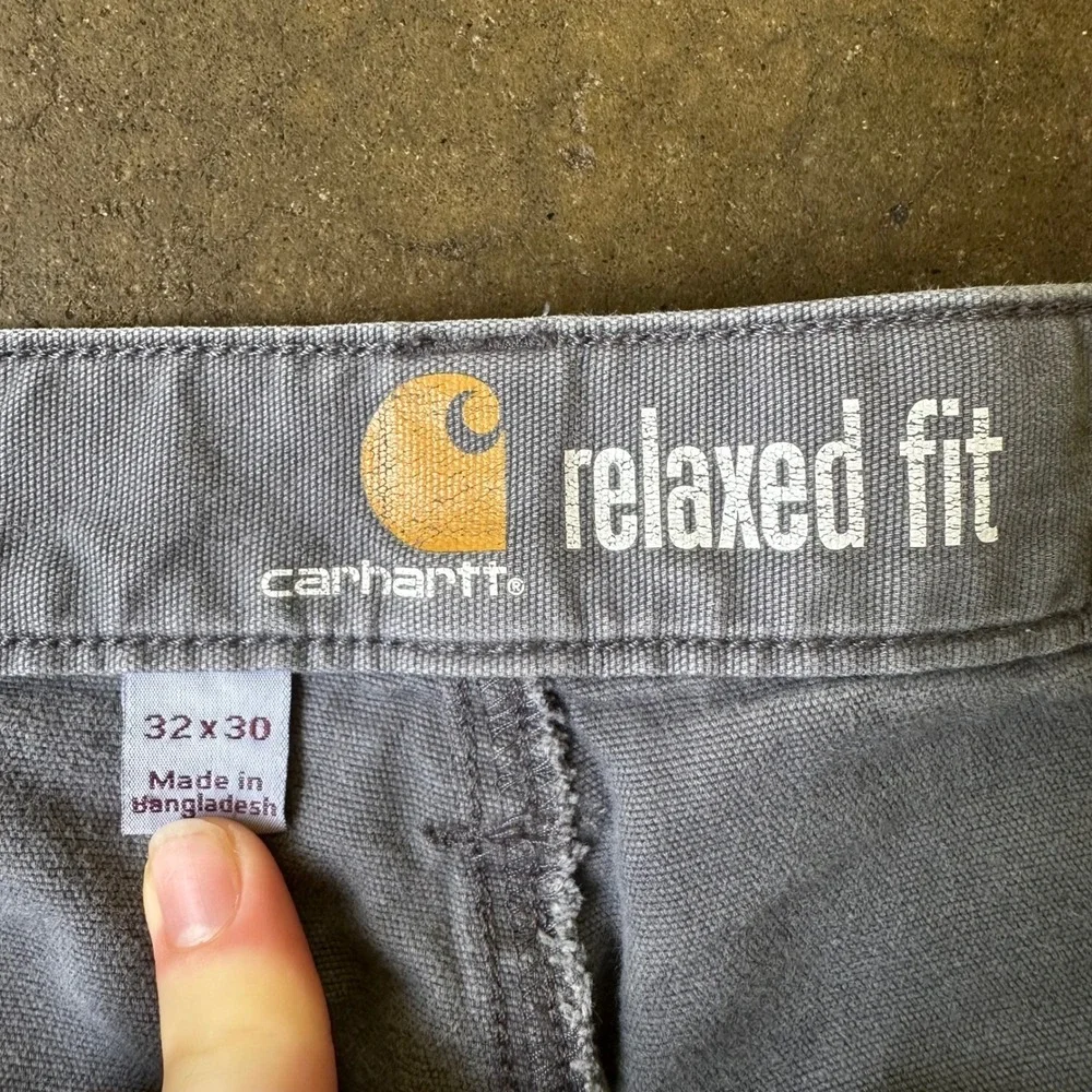 Carhartt Carpenter Pants Mens 32x30 Gray Relaxed Fit Canvas Workwear 102291